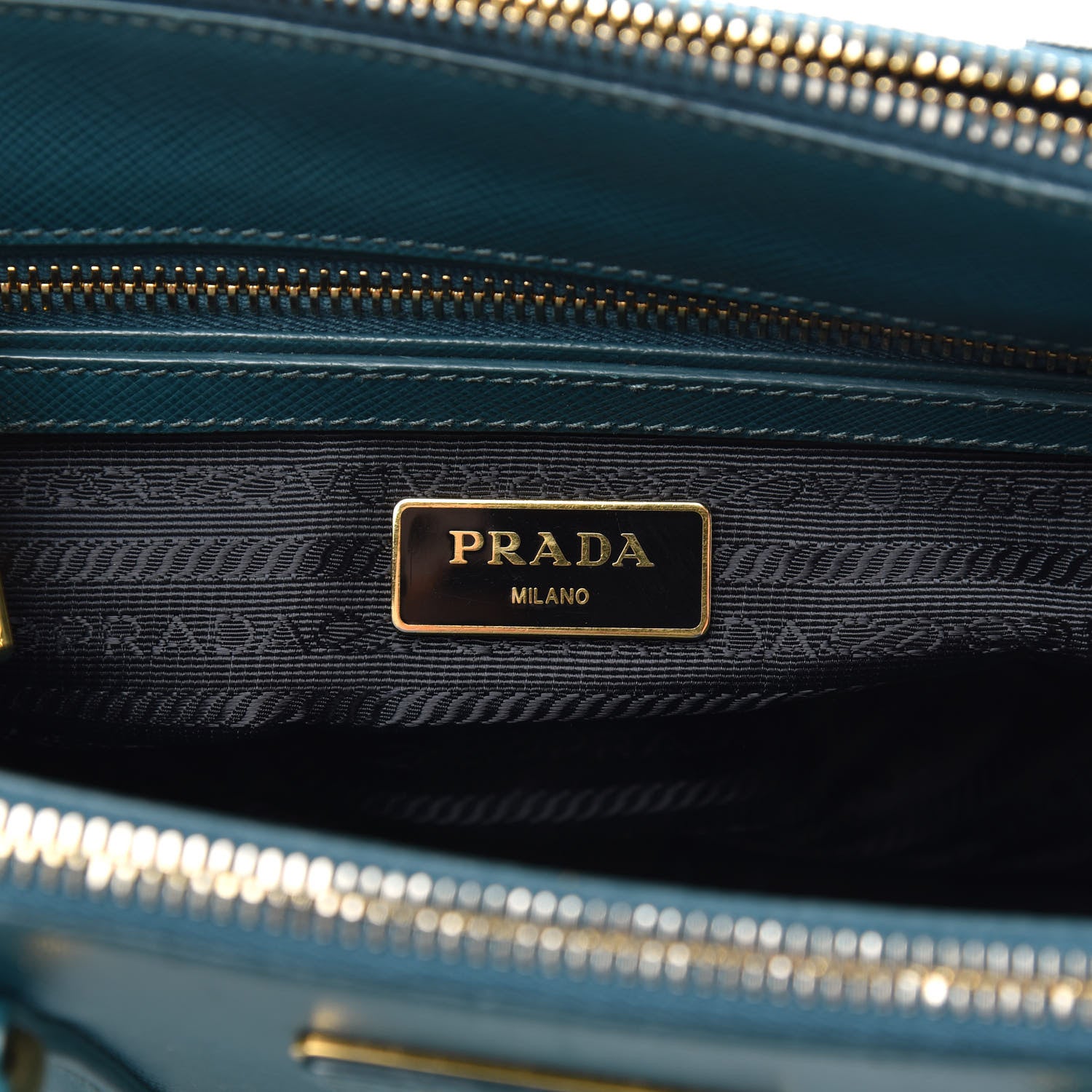 Prada Saffiano Lux Mini Galleria Double Zip Tote Ottanio 6 of 10
