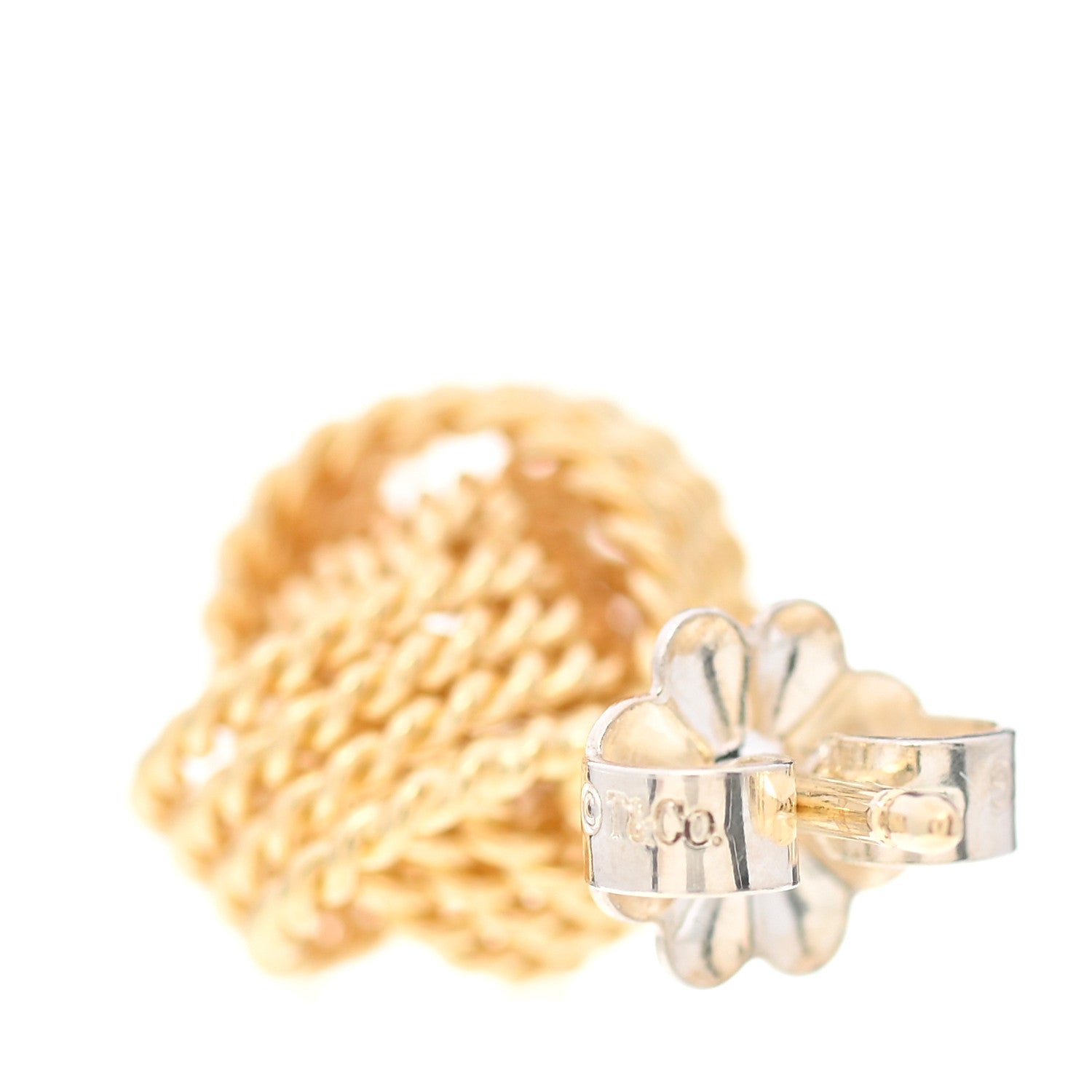 Tiffany 18K Yellow Gold Twist Knot Earrings 5 of 7