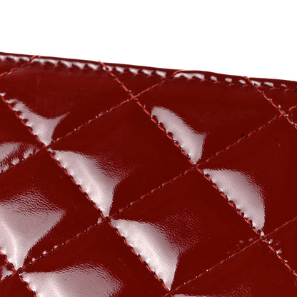 Chanel Patent Calfskin Quilted Large Brilliant Flap Wallet Dark Red 11 of 12