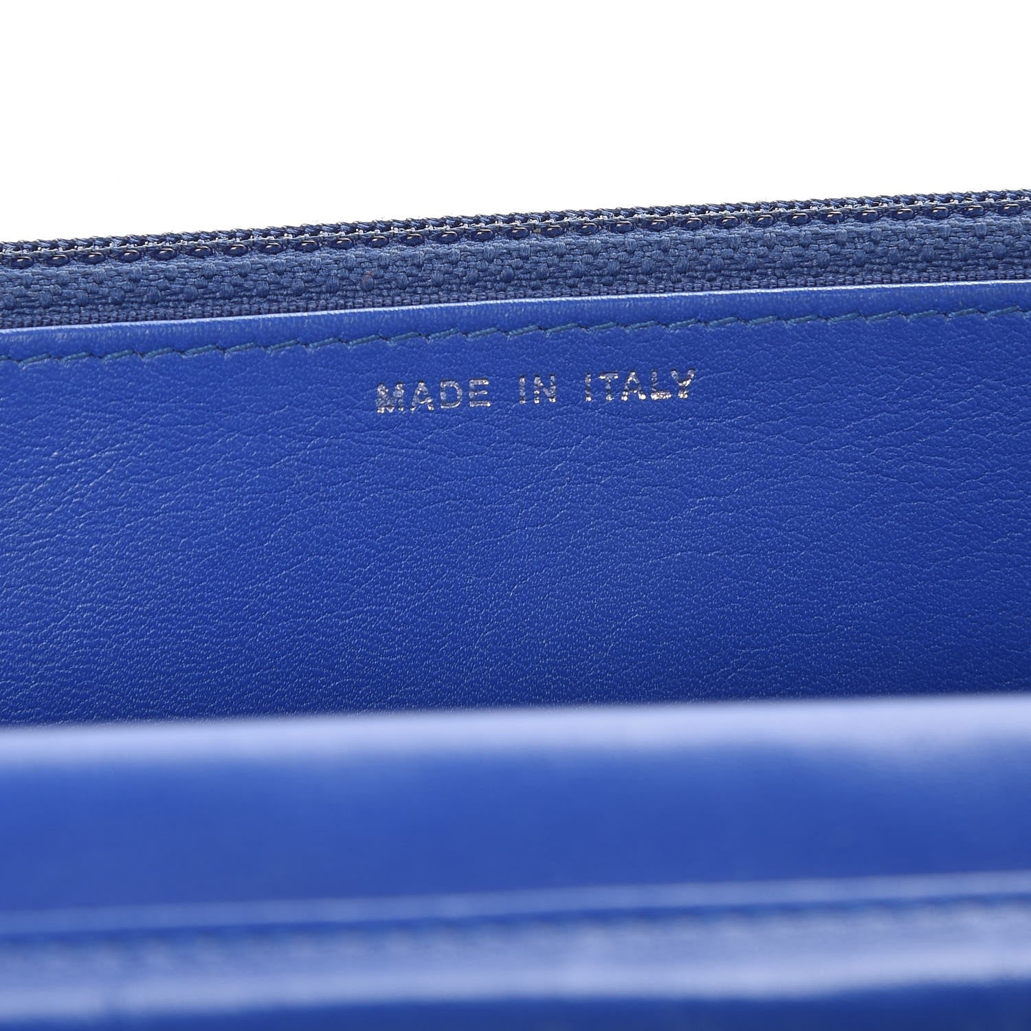 Chanel Patent Quilted Wallet On Chain WOC Blue 7 of 9