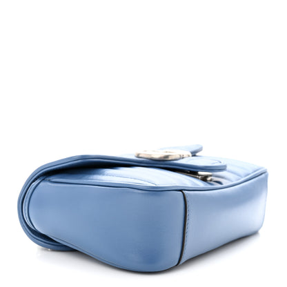 Gucci Calfskin Matelasse Aria Mini GG Marmont Shoulder Bag Clear Blue 4 of 10