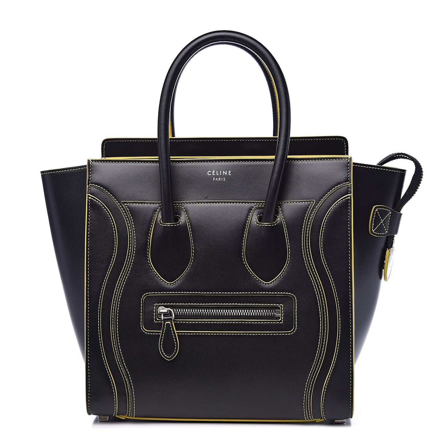 Satin Calfskin Debossed Micro Luggage Black