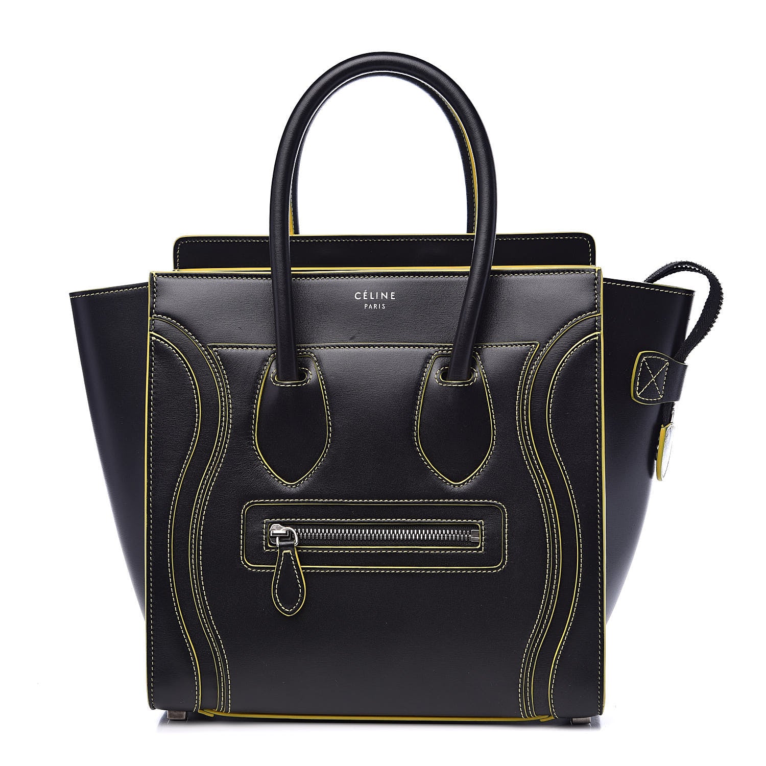 Celine Satin Calfskin Debossed Micro Luggage Black 1 of 10