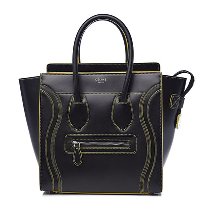 Celine Satin Calfskin Debossed Micro Luggage Black 1 of 10