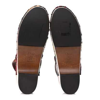Christian Dior Canvas Patch Embroidered Diorquake 20mm Slingback Clogs 42 Multicolor 5 of 8