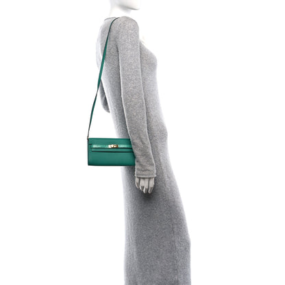 Hermes Epsom Shiny Alligator Touch Kelly Wallet To Go Vert Jade 2 of 11