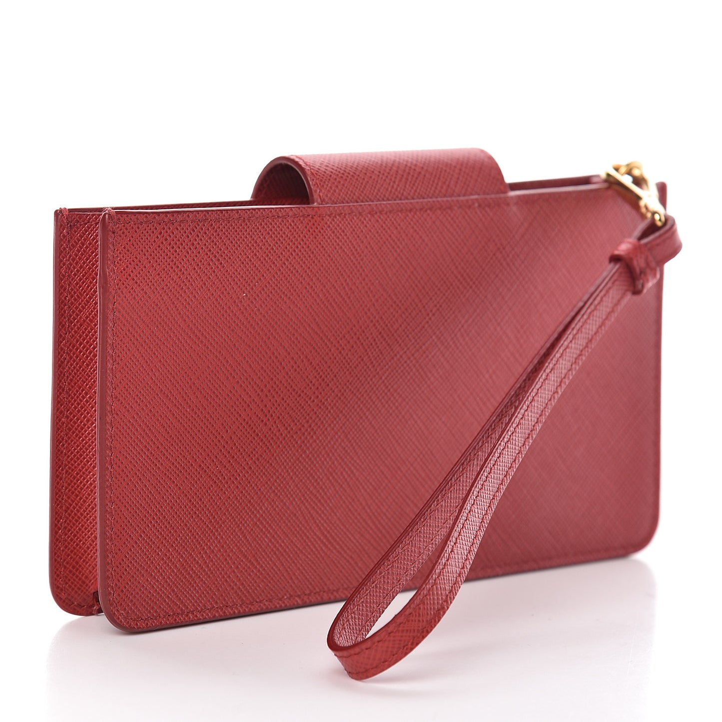 Saffiano Metal Wristlet iPhone Case Fuoco