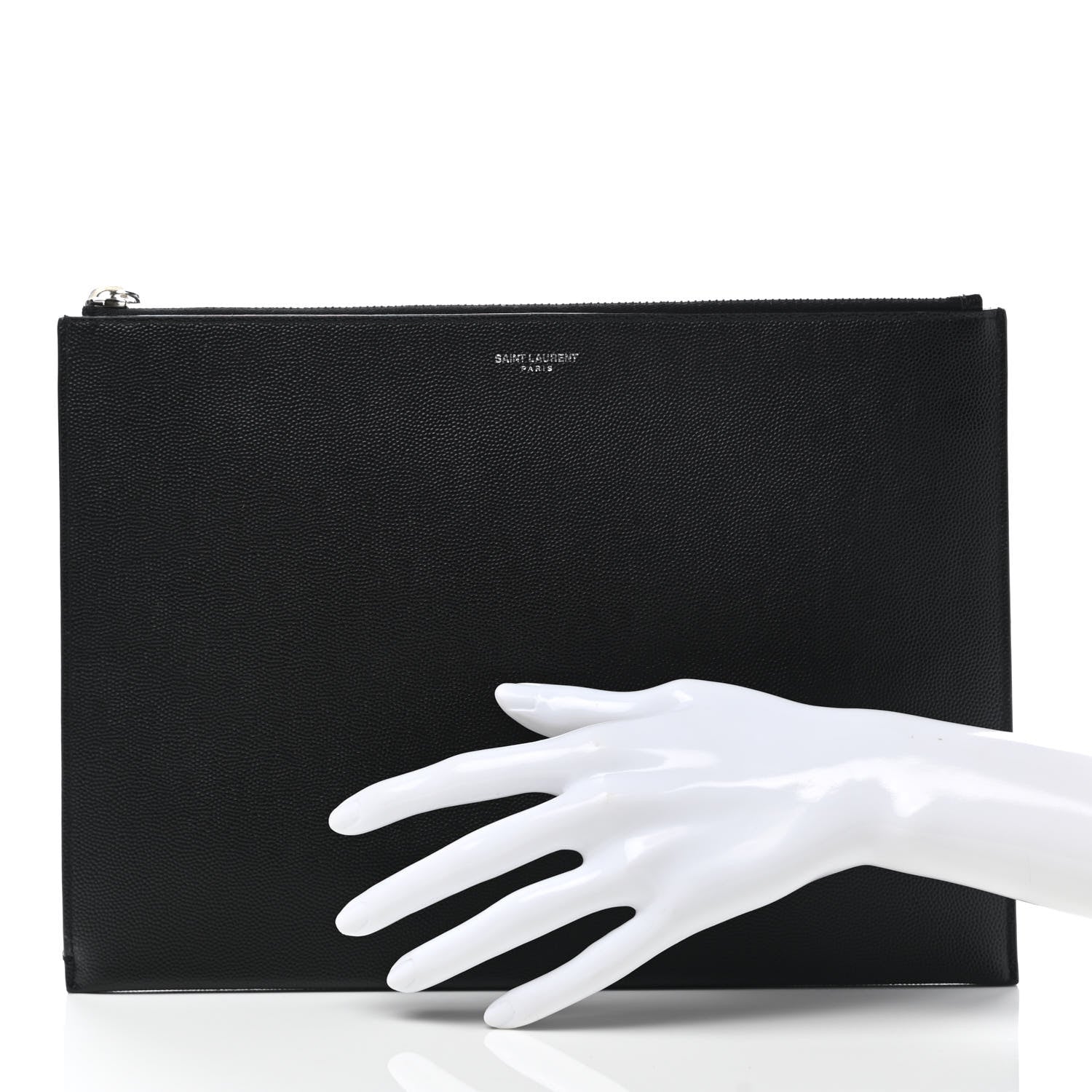 Saint Laurent Grain De Poudre Zipped Tablet Holder Black 2 of 7