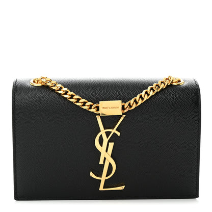 Saint Laurent Grain De Poudre Small Monogram Kate Satchel Black 1 of 10