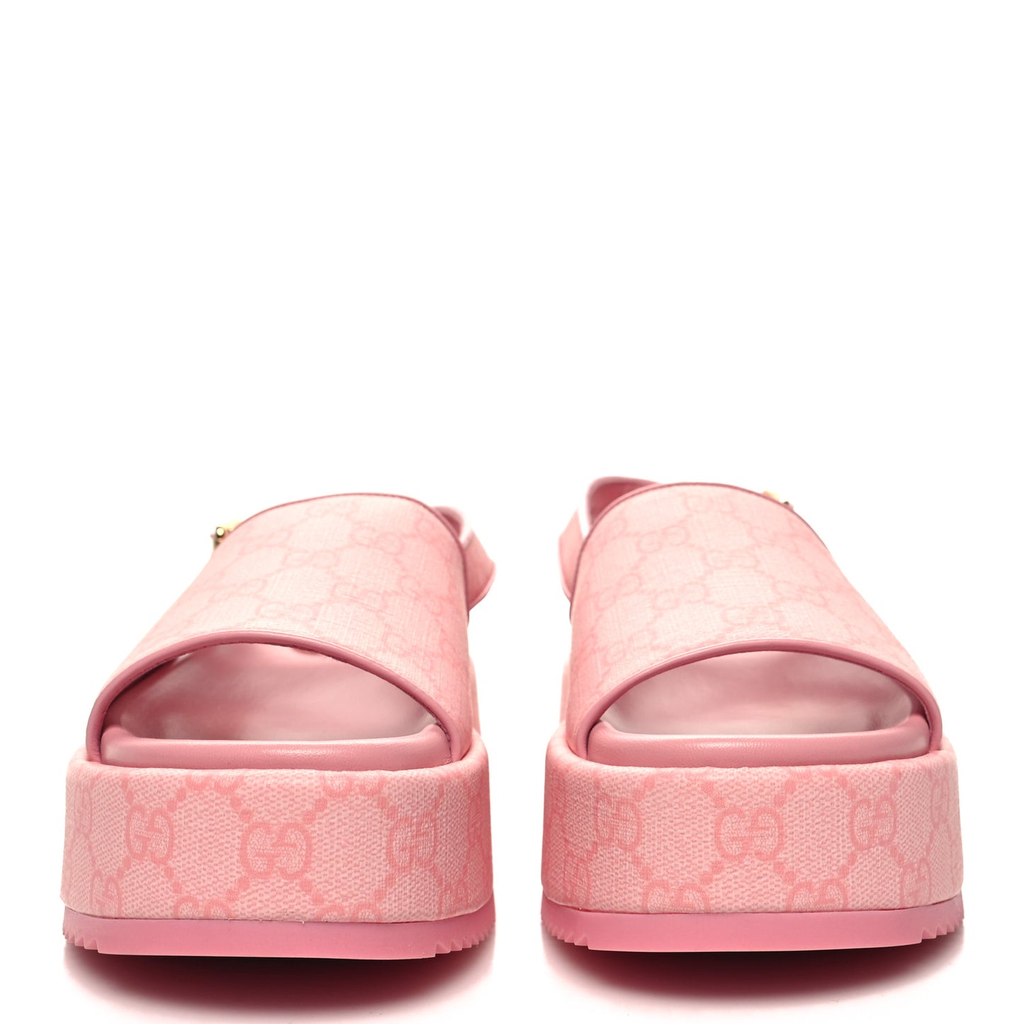 GG Supreme Monogram Granada Kid Angelina Platform 35mm Slingback Sandals 37.5 Cotton Candy Dark Cotton Candy Wild Rose