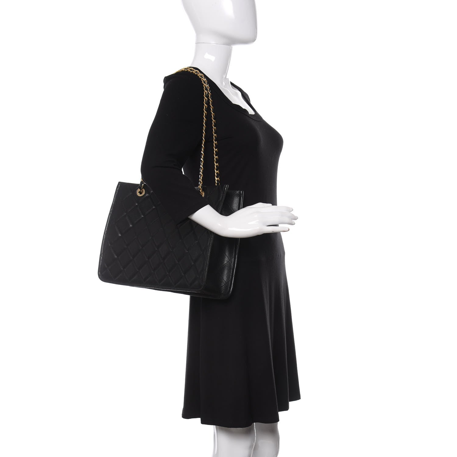 Chanel Caviar Quilted Sweet Classic Shopping Tote Black 2 of 10