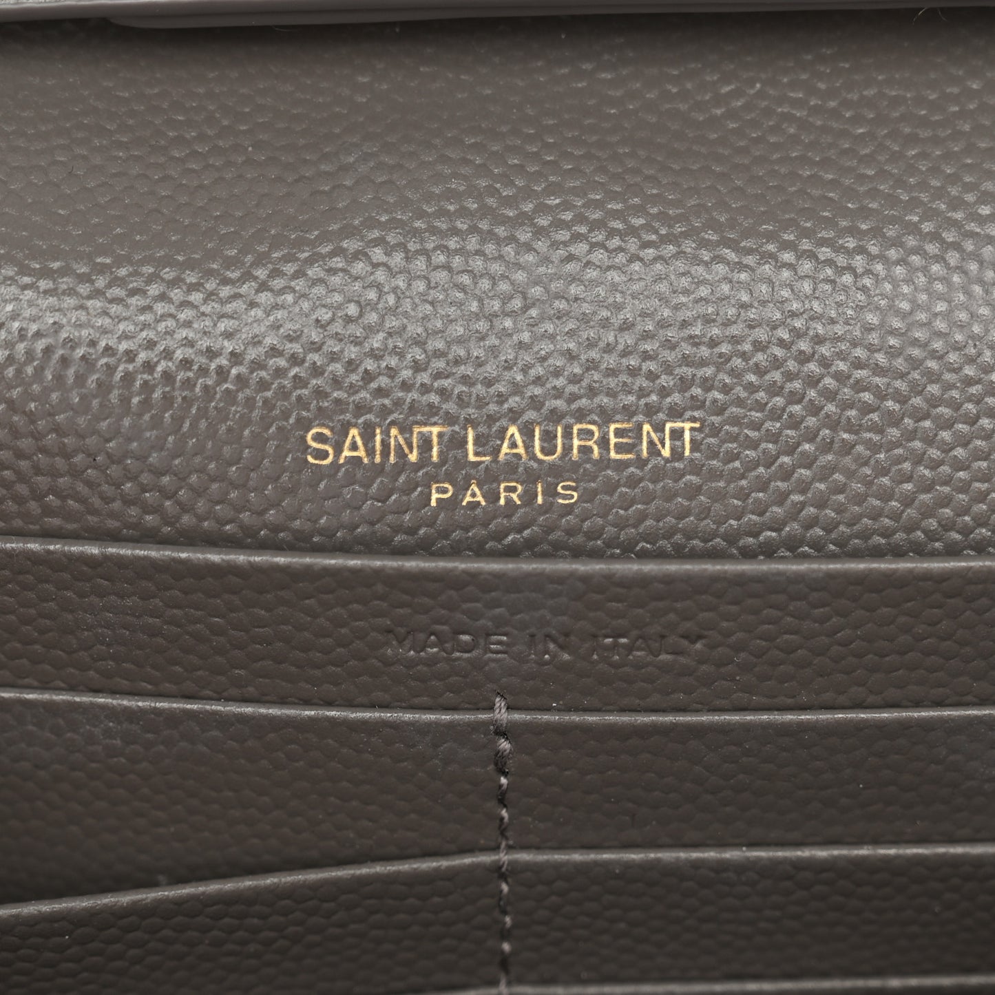 Grain De Poudre Matelasse Chevron Monogram Chain Wallet Fog