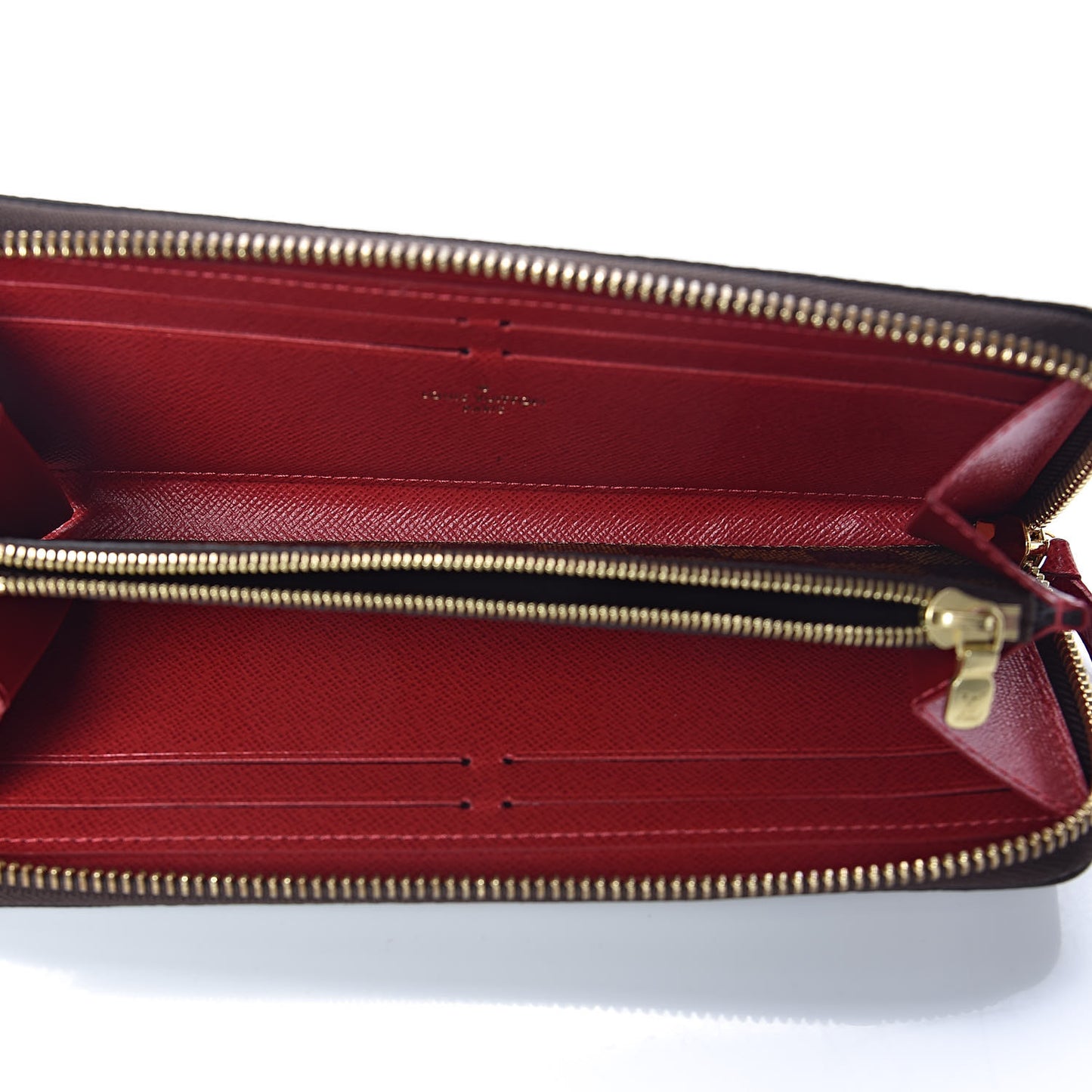 Damier Ebene Clemence Wallet Cherry