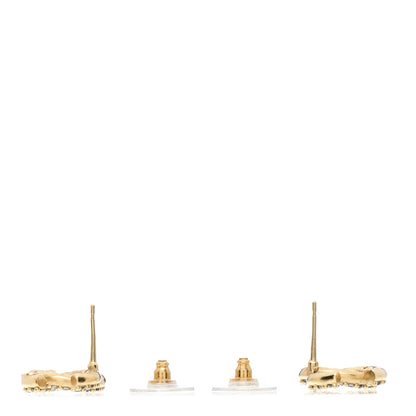 Chanel Crystal CC Earrings Gold 3 of 4