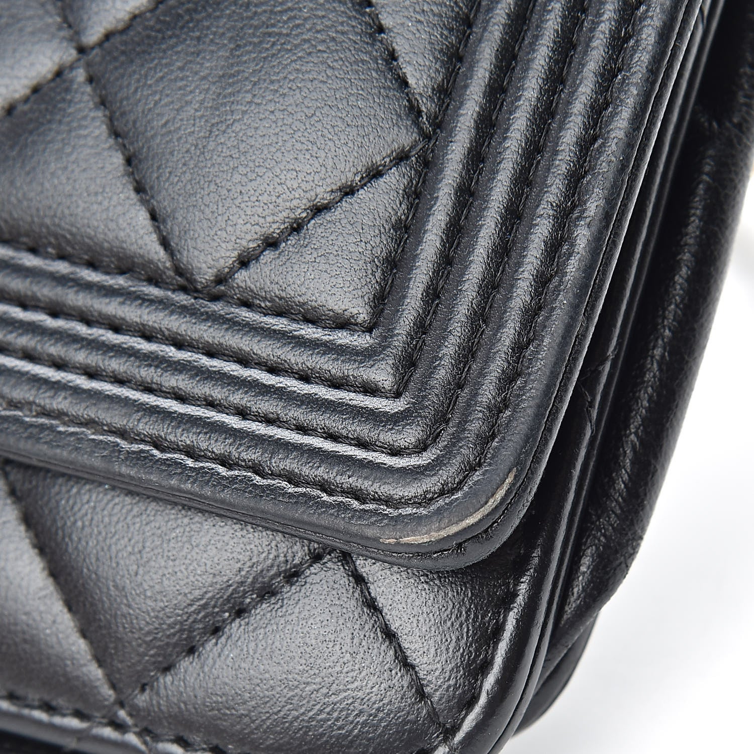 Chanel Lambskin Quilted Boy Wallet On Chain WOC Black 16 of 18
