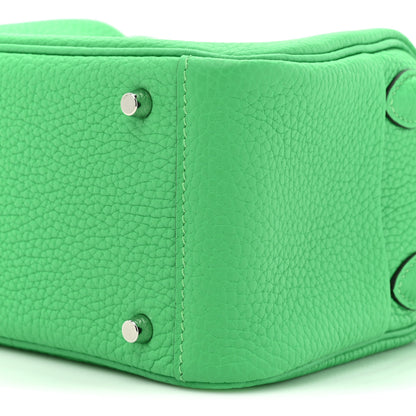Hermes Taurillon Clemence Mini Lindy 20 Vert Comics 8 of 10