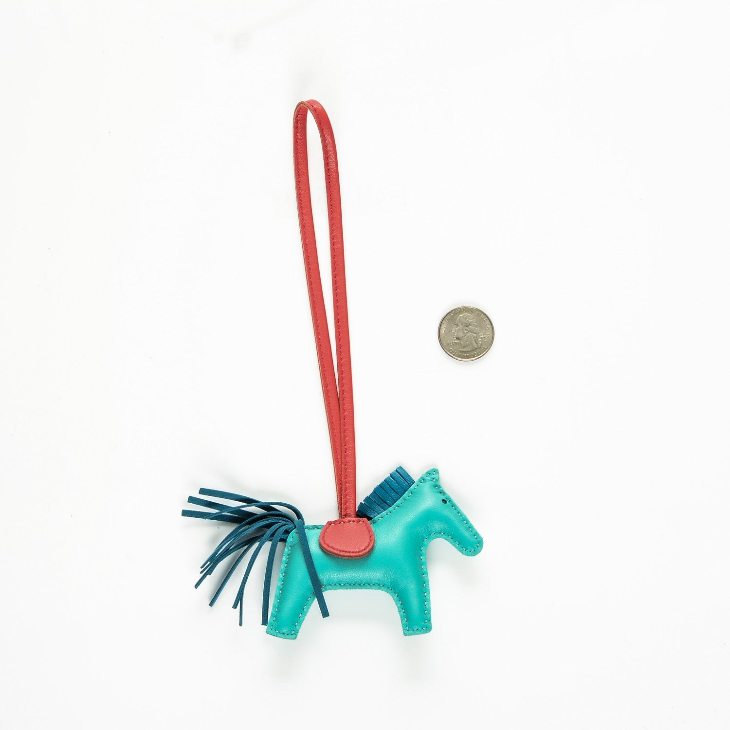 Hermes Milo Lambskin Grigri Rodeo Horse Bag Charm PM Lagon Bleu Izmir Bougainvillea 2 of 3