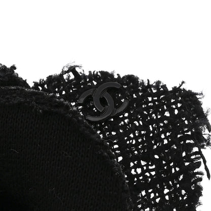 Chanel Tweed Camellia Pin Brooch Black 3 of 3
