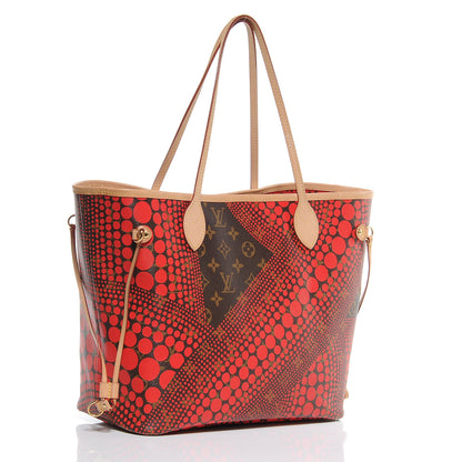 Louis Vuitton Monogram Kusama Waves Neverfull MM Red 3 of 7
