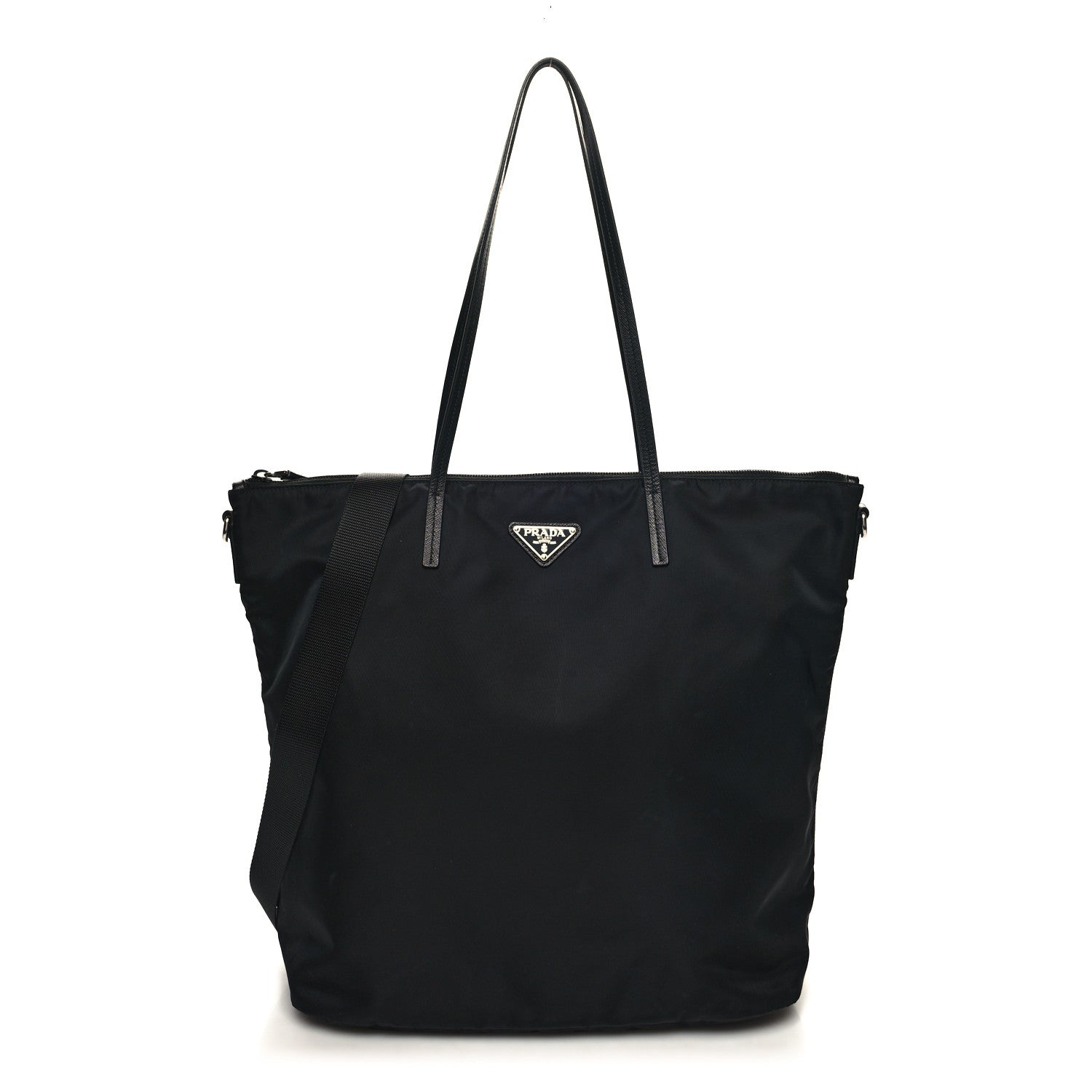 Prada Tessuto Nylon Saffiano Tote Black 1 of 9