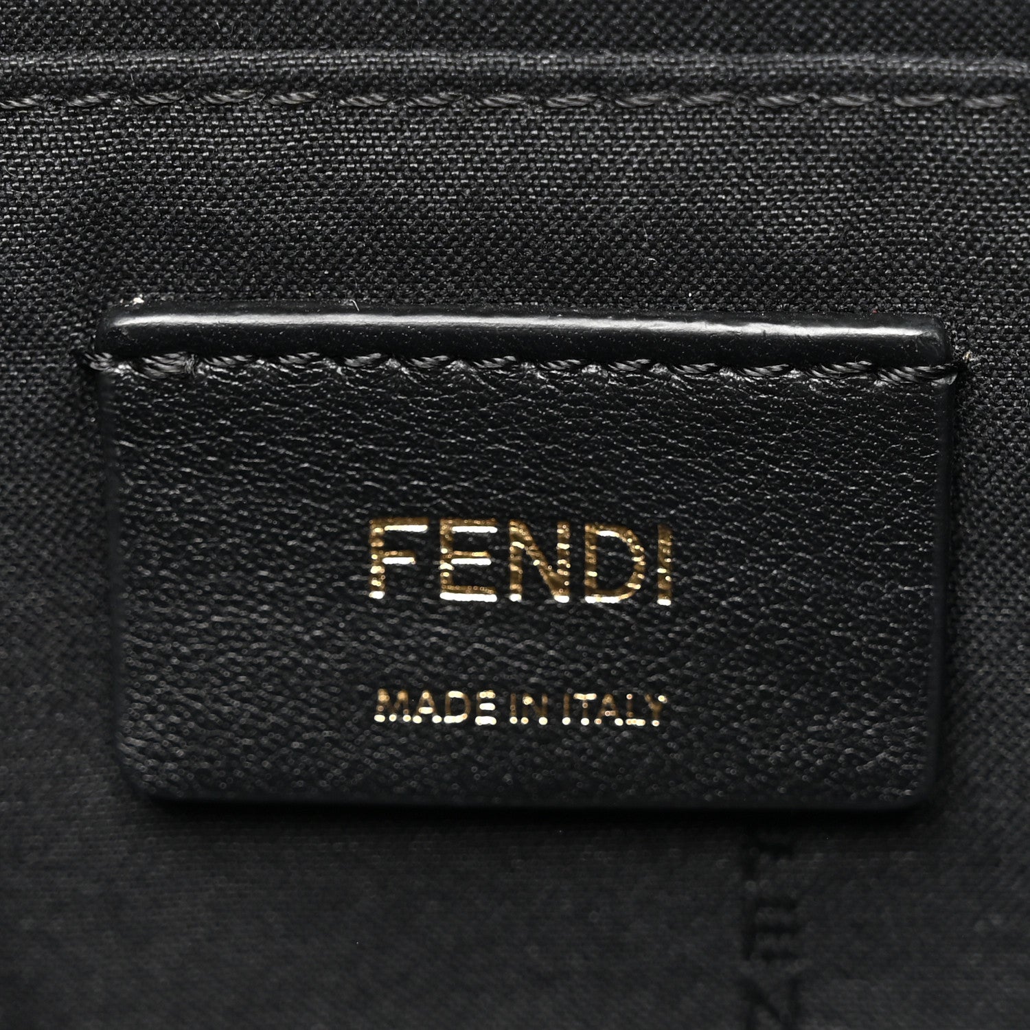 Fendi Glazed Fabric Vitello Century F is Fendi FF 1974 Stamp Patch Camera Case Mogano Panna Black 6 of 11