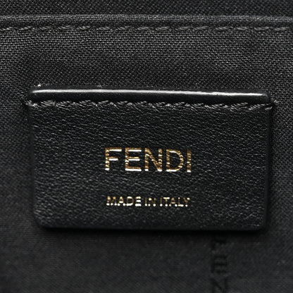 Fendi Glazed Fabric Vitello Century F is Fendi FF 1974 Stamp Patch Camera Case Mogano Panna Black 6 of 11
