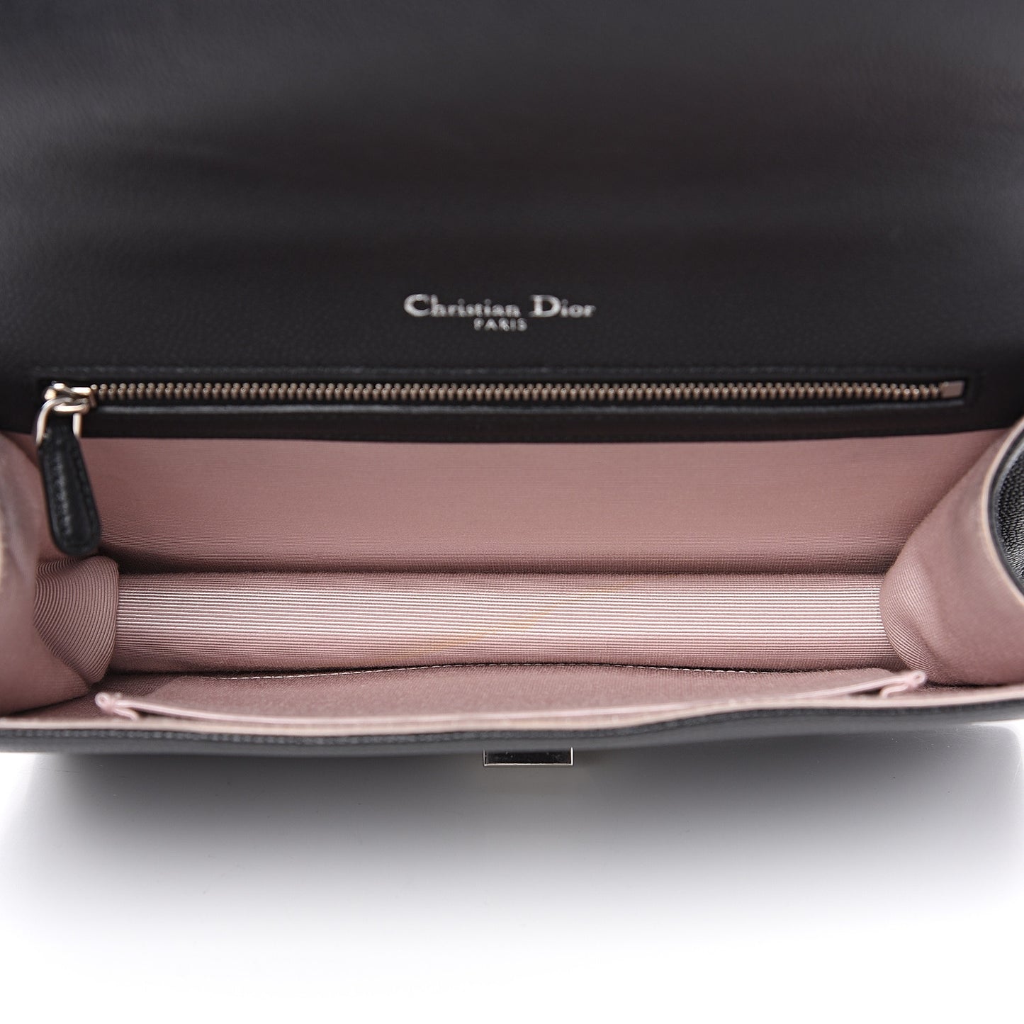 Grained Calfskin Medium Diorama Flap Bag Black