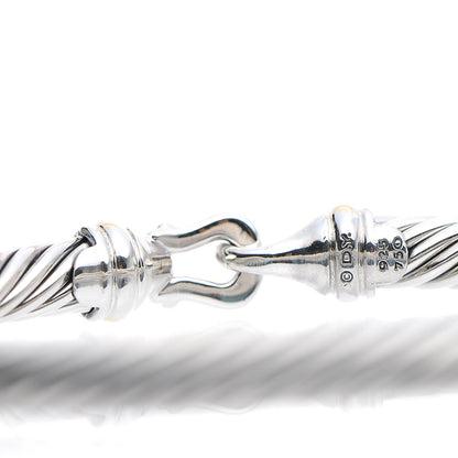 David Yurman Sterling Silver 18K Yellow Gold 5mm Cable Classic Buckle Bracelet 5 of 5