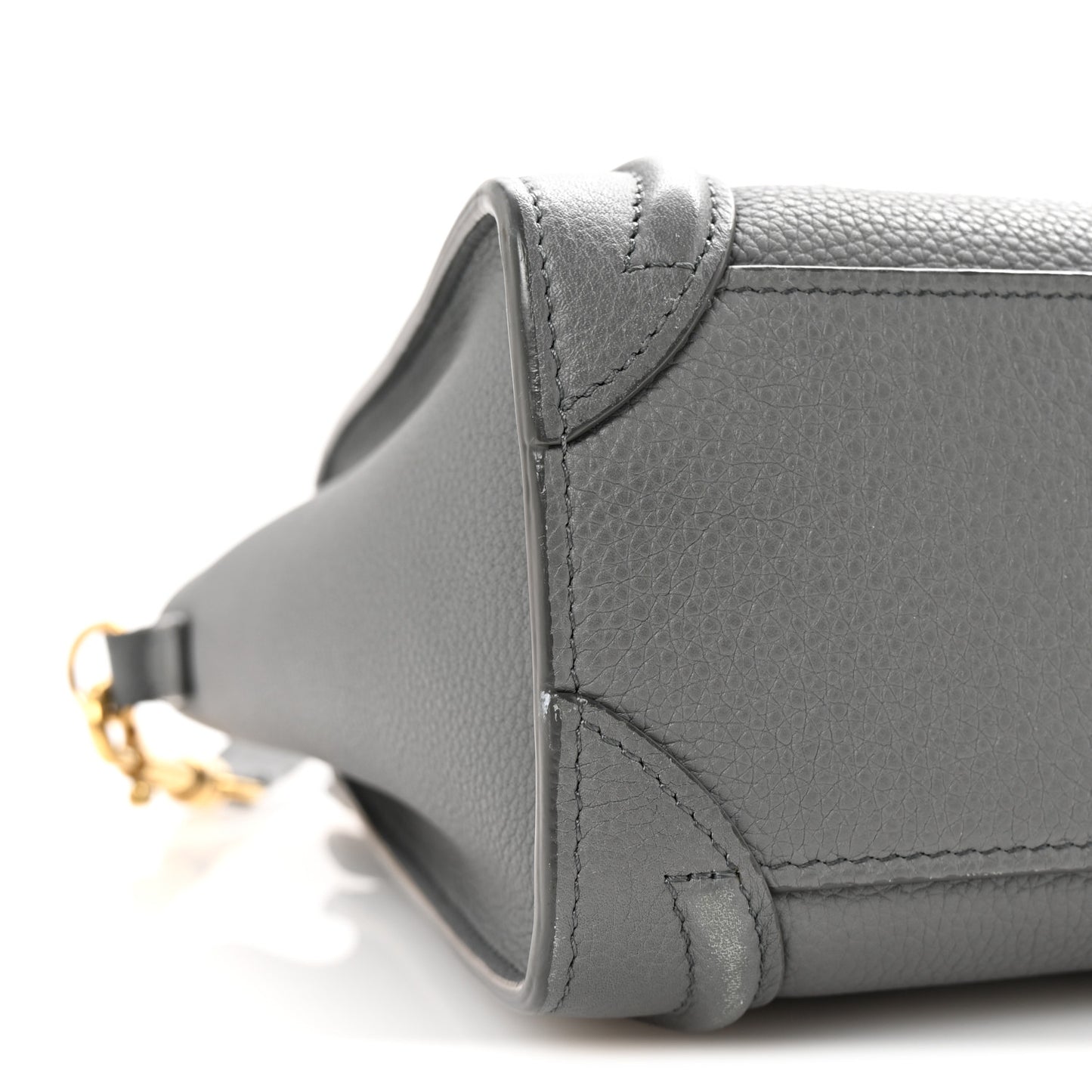 Baby Drummed Calfskin Nano Luggage Kohl