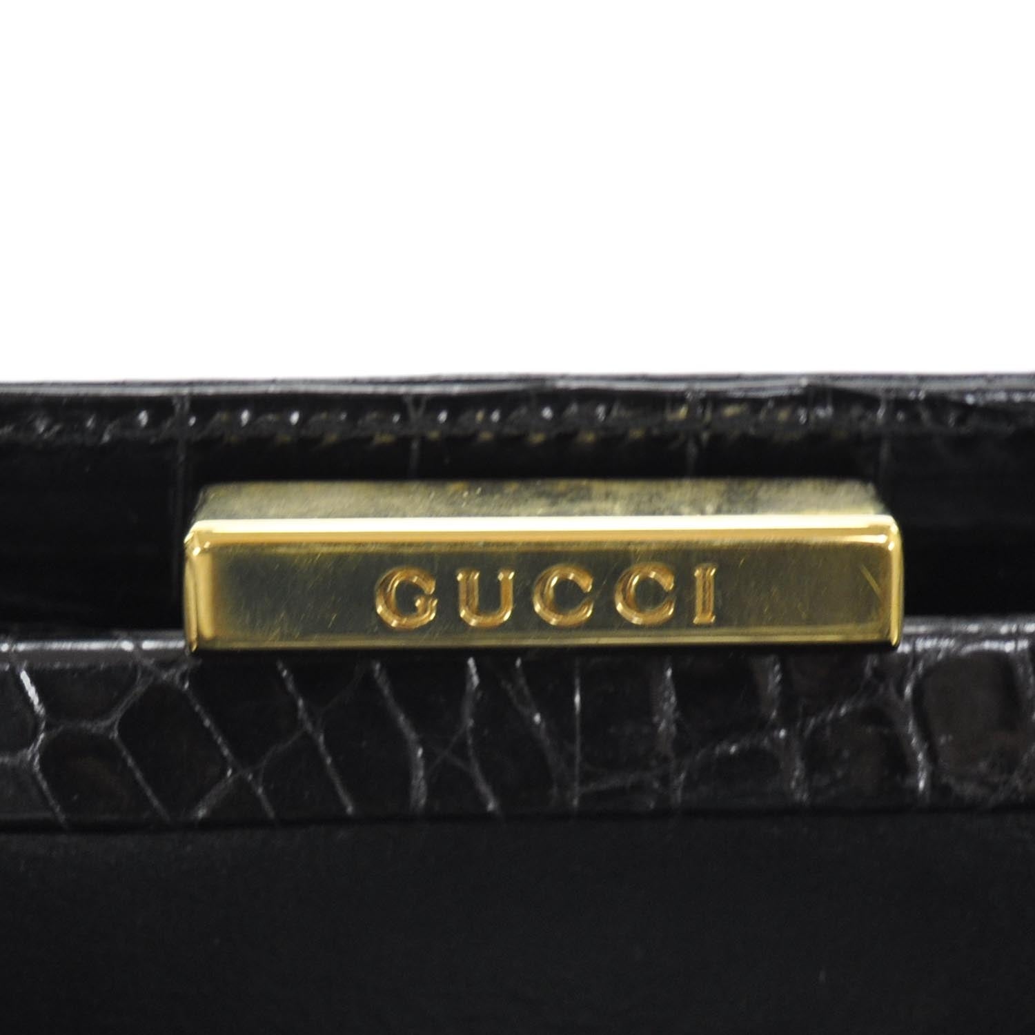 Gucci Crocodile Frame Bag Black 7 of 9