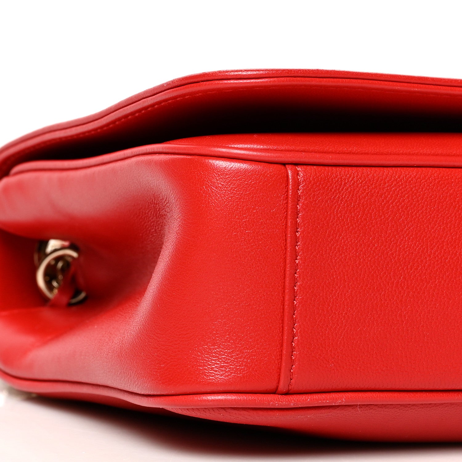 Chanel Lambskin CC Mania Flap Bag Red 8 of 9