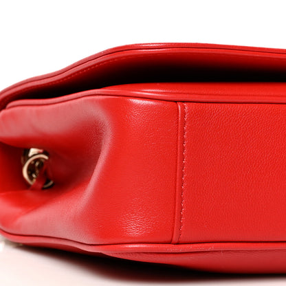 Chanel Lambskin CC Mania Flap Bag Red 8 of 9