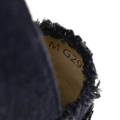 Chanel Denim Toile CC Espadrilles 38 Navy Black 9 of 9