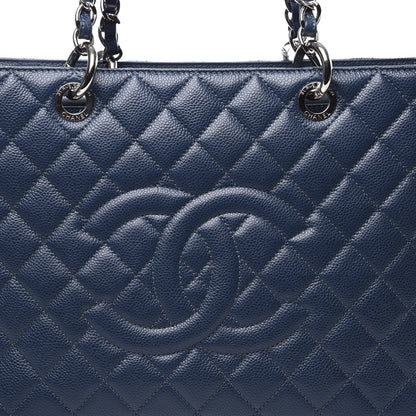 Chanel Caviar Quilted Grand Shopping Tote GST Navy Blue 10 of 10