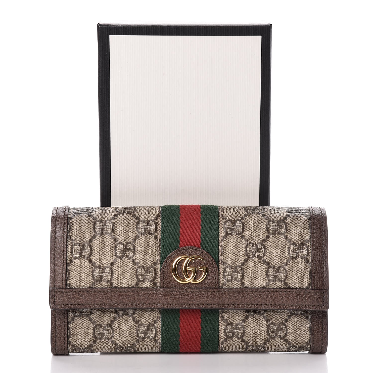 Gucci GG Supreme Monogram Web Ophidia Continental Wallet Brown 8 of 8
