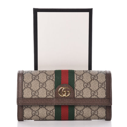 Gucci GG Supreme Monogram Web Ophidia Continental Wallet Brown 8 of 8