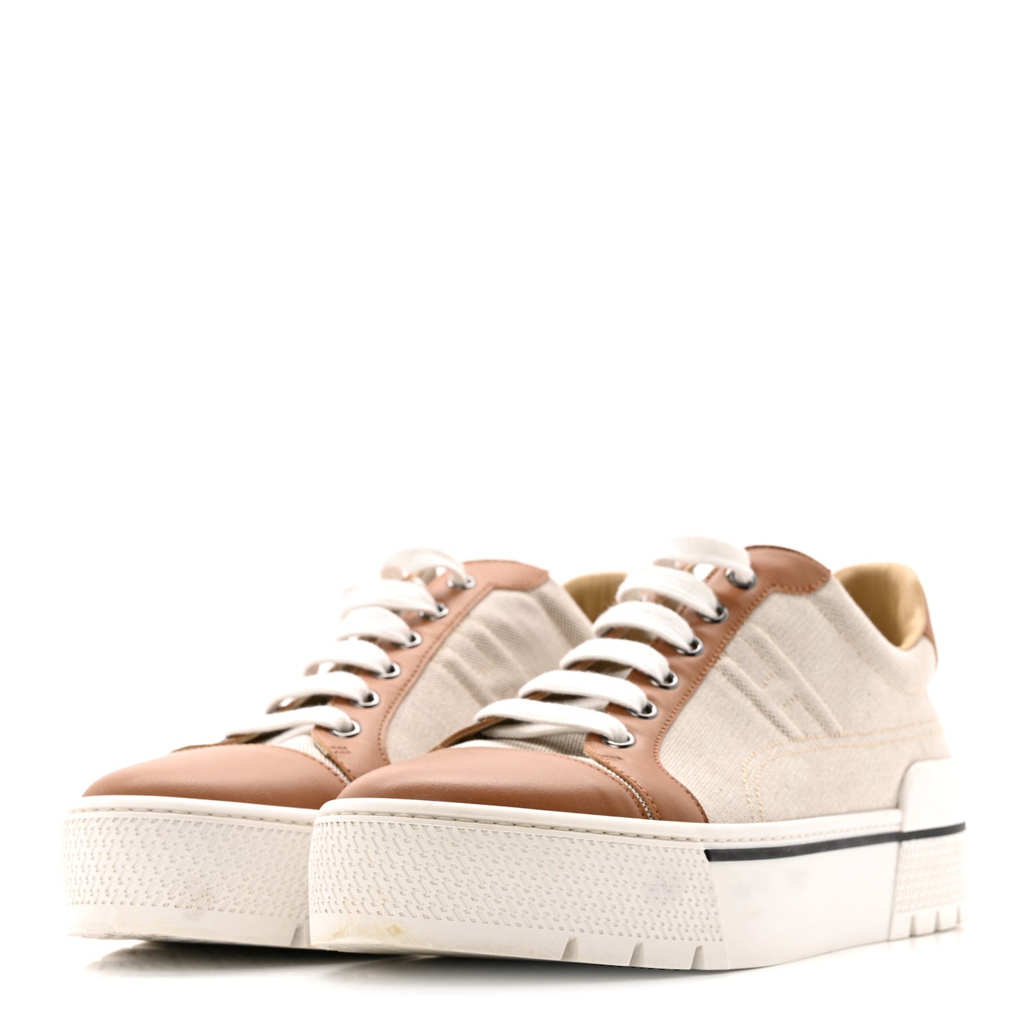 Canvas Calfskin Womens Voltage Sneakers 40 Prunoir Naturel