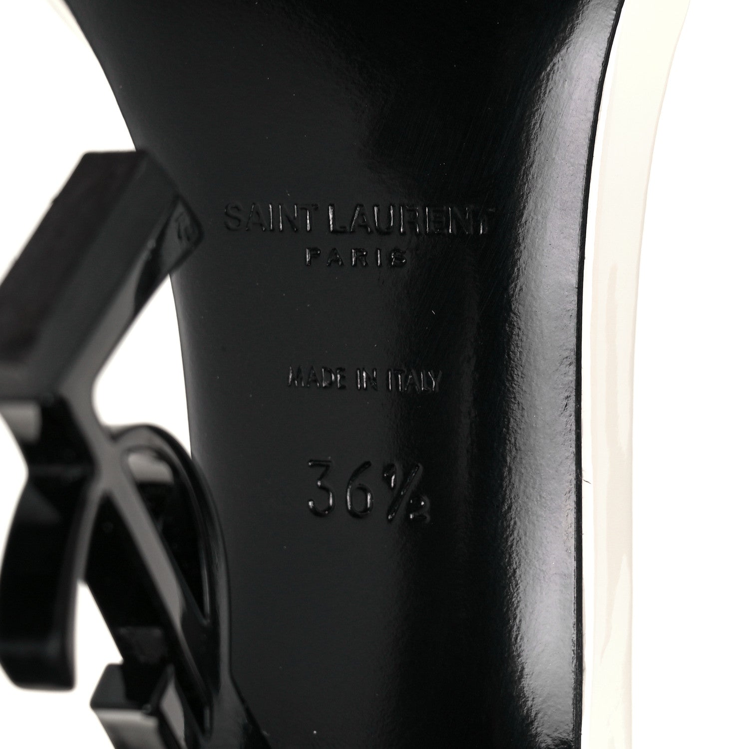 Saint Laurent Patent Calfskin Opyum 110 Sandals 36.5 Neutro 6 of 9