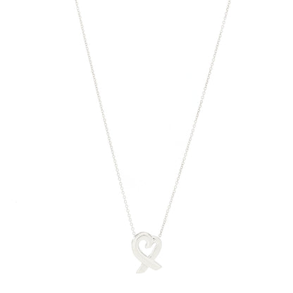 Tiffany Sterling Silver Paloma Picasso Loving Heart Pendant Necklace 1 of 6