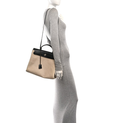 Hermes Toile GM Vache Calfskin Herbag 30 PM Natural Black Natural Black 2 of 10