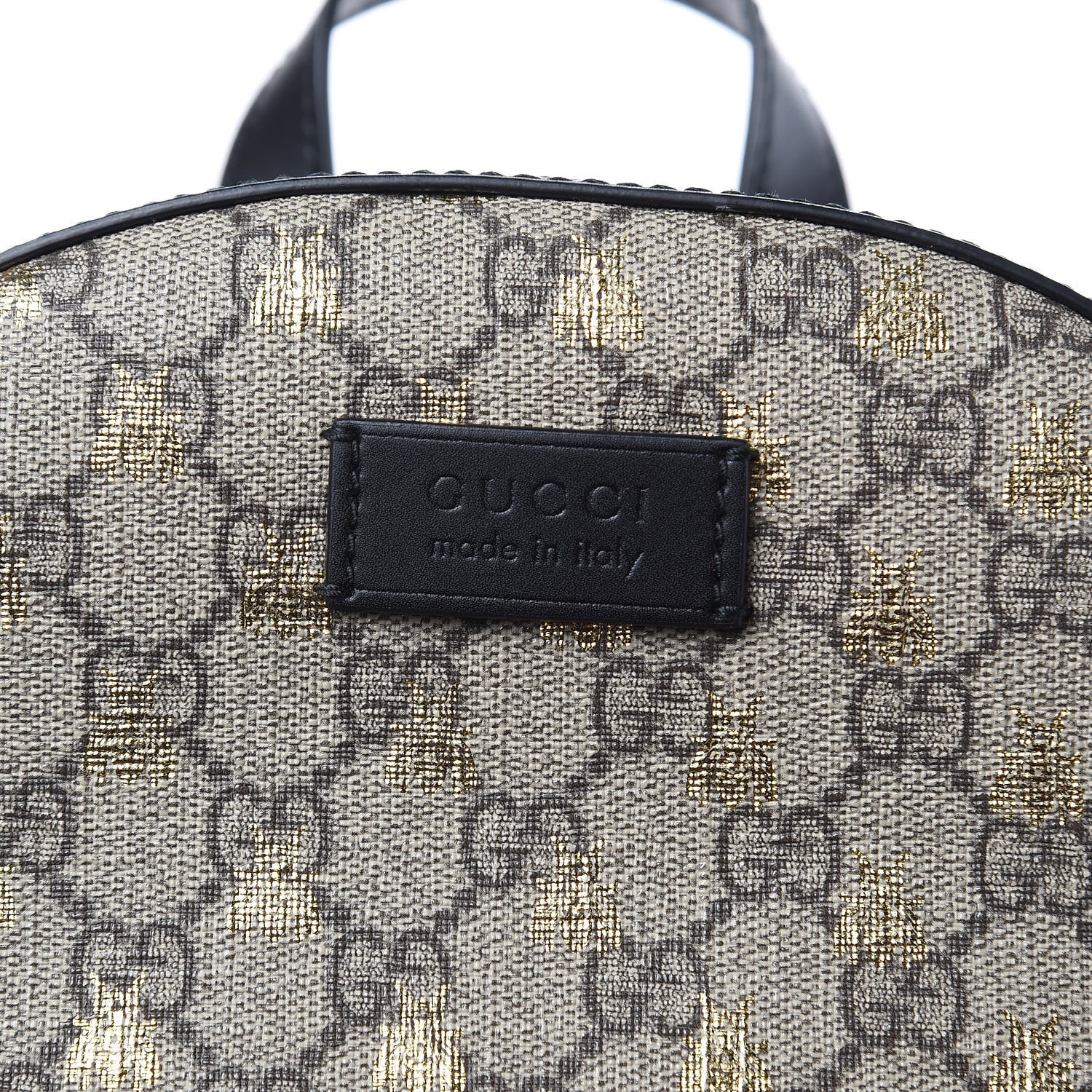 Gucci GG Supreme Monogram Bees Print Small Day Backpack Beige Oro Black 10 of 11