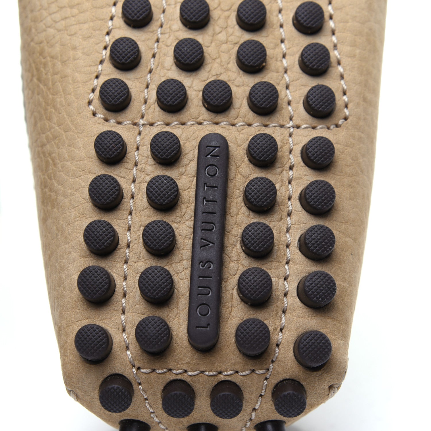 Louis Vuitton Nubuck Mens Hockenheim Moccasin Loafers 9 Beige 10 of 11