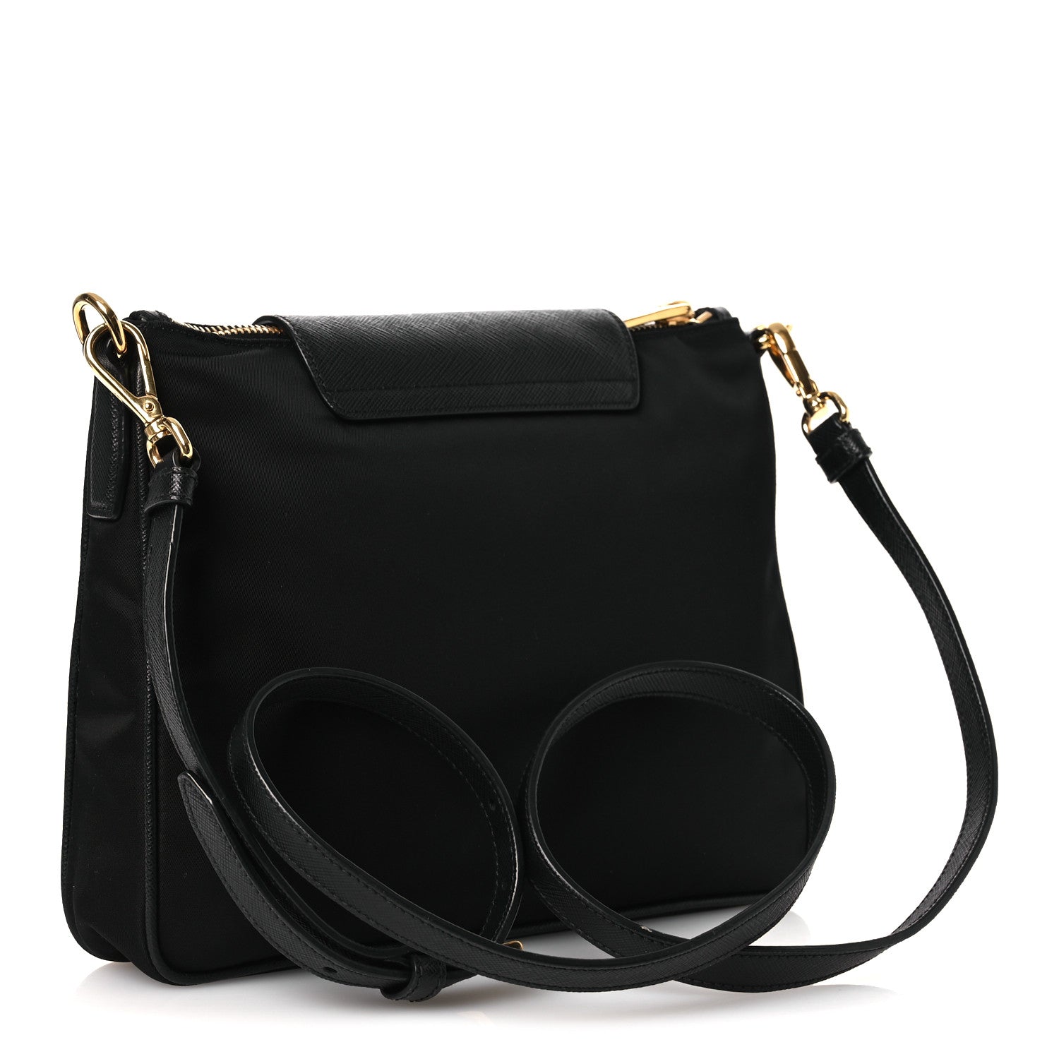 Prada Tessuto Nylon Saffiano Crossbody Bag Black 5 of 25