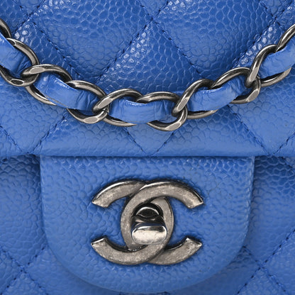 Chanel Caviar Quilted Mini Rectangular Flap Blue 16 of 23
