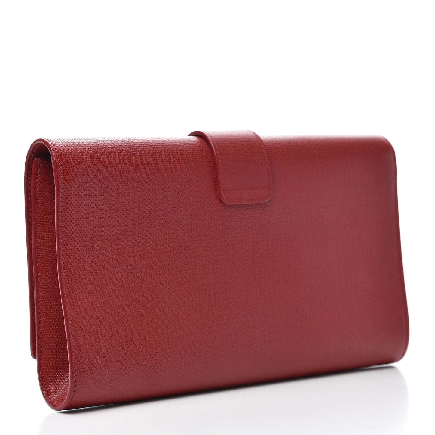 Textured Calfskin Classic Y Ligne Clutch Red