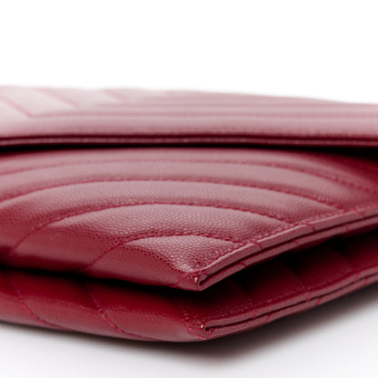 Saint Laurent Grain De Poudre Matelasse Tribeca Chain Wallet Amaretto 13 of 13