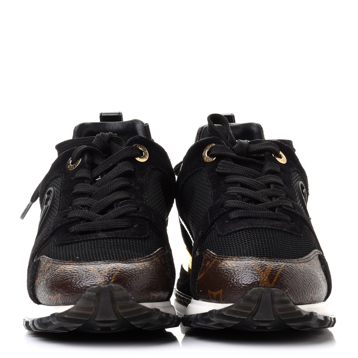 Louis Vuitton Suede Monogram Run Away Sneakers 35 Black 2 of 10