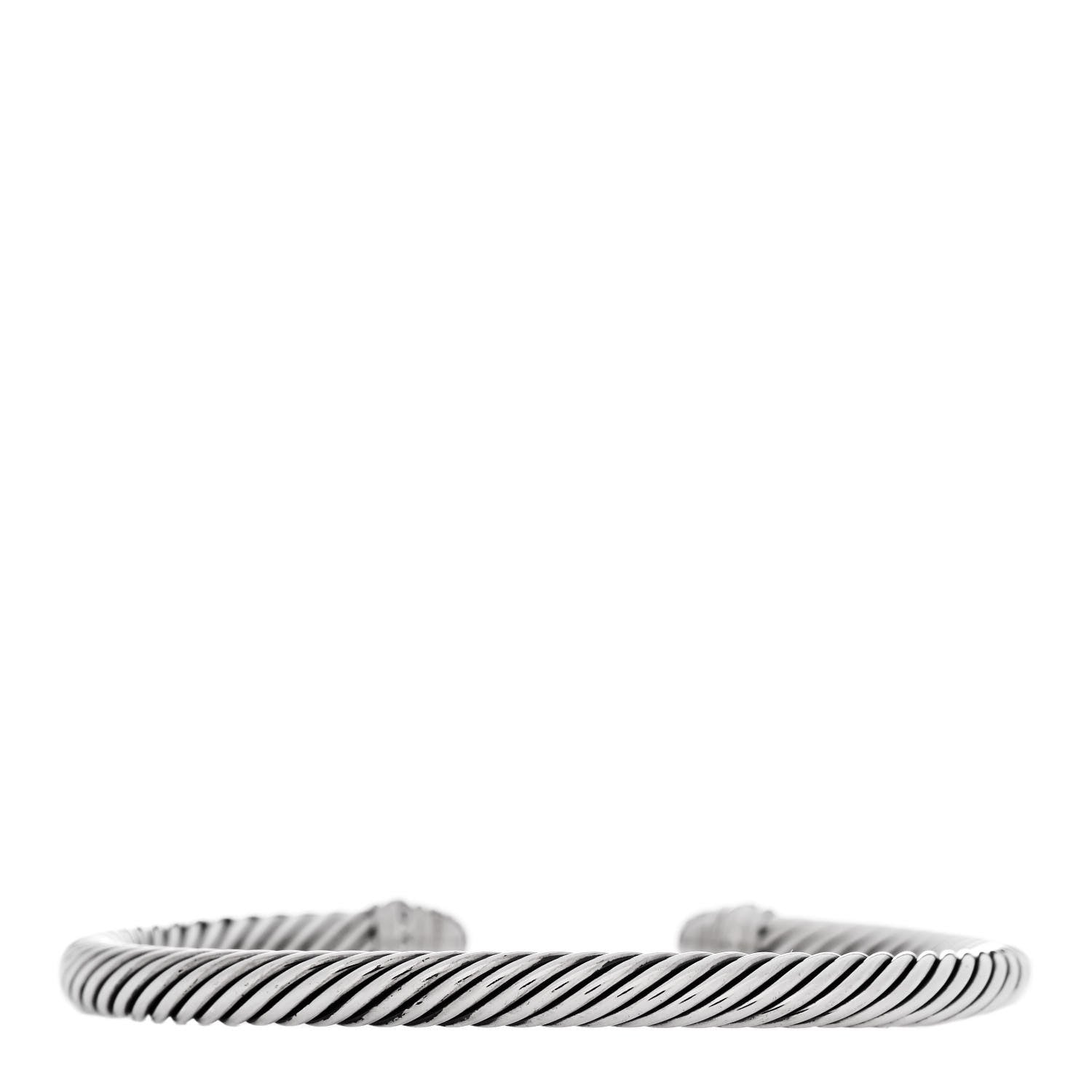 David Yurman Sterling Silver Pave Diamond 5mm Cable Classics Bracelet 2 of 3
