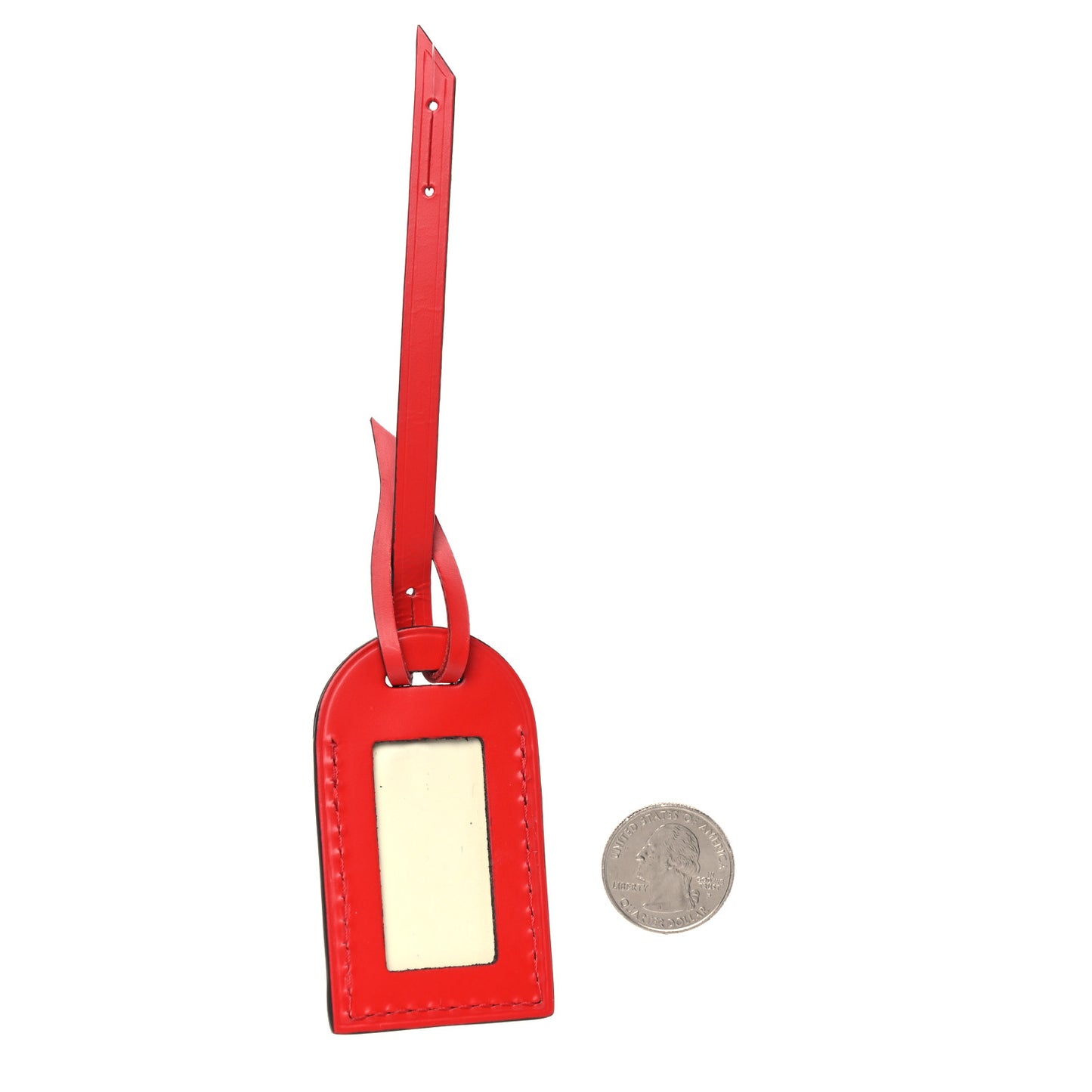 Calfskin Luggage Tag Red