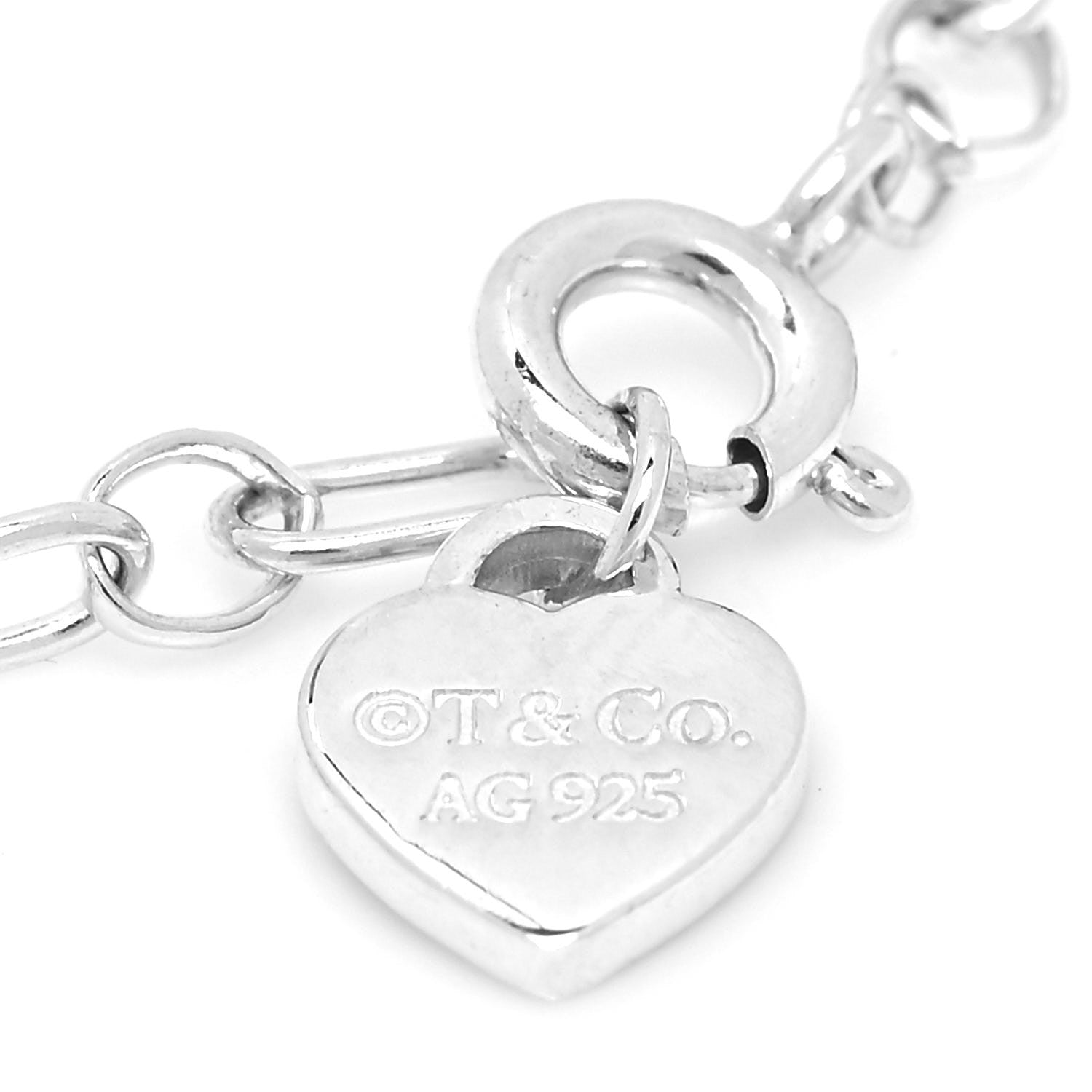 Tiffany Sterling Silver Enamel Love Notes Logo Charm Bracelet Blue 4 of 5